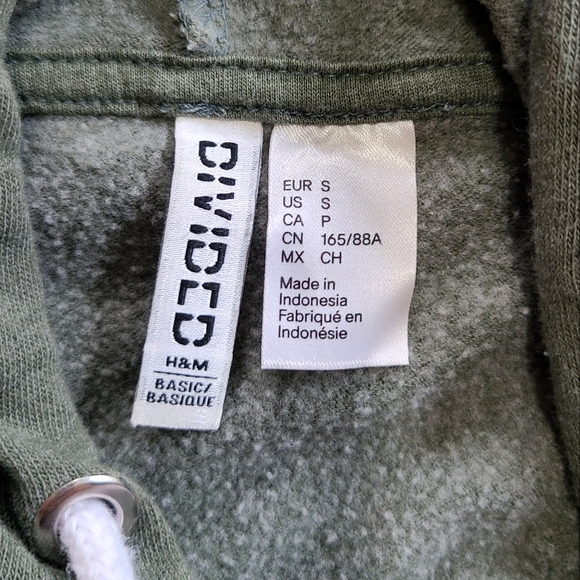 H&M cropped pullover hoodie - green, size small - Picture 7 of 8